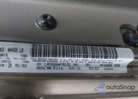 2004 Jeep Wrangler Sahara z USA, uszkodzony, nr VIN 1J4FA59S64P761731